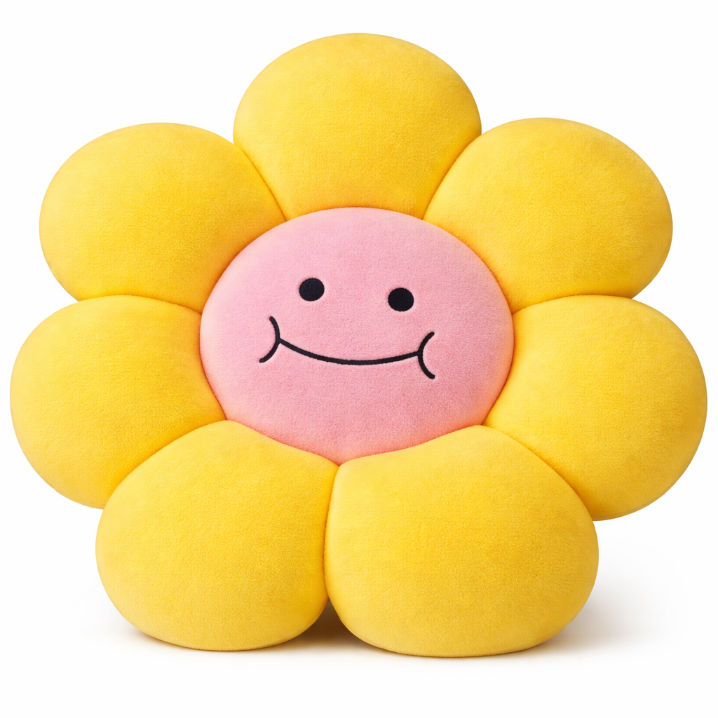 AVS 40cm Smiley Daisy Plush Floor Sunflower Shaped Pillow 7 Petal