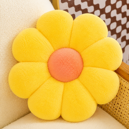AVS 35cm Daisy Plush Floor Sunflower Shaped Pillow 8 Petal (Yellow Color)