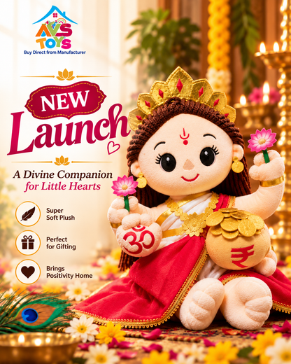 AVS TOYS  Laxmi Ji Musical Soft Plush Toy (25 CM)