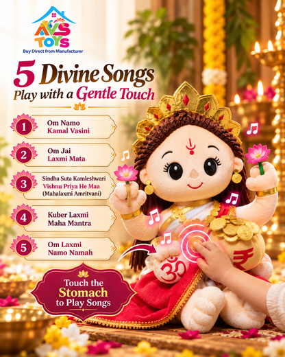 AVS TOYS  Laxmi Ji Musical Soft Plush Toy (25 CM)