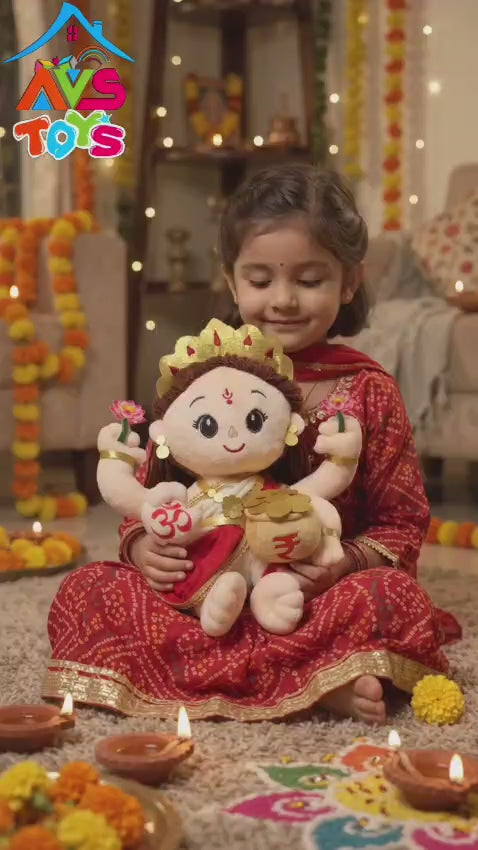 AVS TOYS  Laxmi Ji Musical Soft Plush Toy (25 CM)
