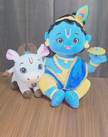 AVS Toys Krishna Ji with Cow & Mantra Chanting 28cm
