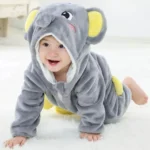 Grey Unisex Baby Jumpsuit Hooded Romper Costume (4–5 Years) - Image 2