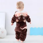 Cute Coffee Cartoon Baby Hooded Jumpsuit for Kids 4-5 Years - Image 3