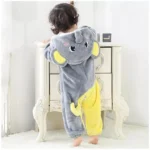 Grey Unisex Baby Jumpsuit Hooded Romper Costume (4–5 Years) - Image 3