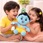 AVS Baby Krishna Plush Soft Toy With Music Cute Bal Krishna with Makhan Pot (25cm) - Image 2
