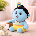 AVS Baby Krishna Plush Soft Toy With Music Cute Bal Krishna with Makhan Pot (25cm) - Image 4