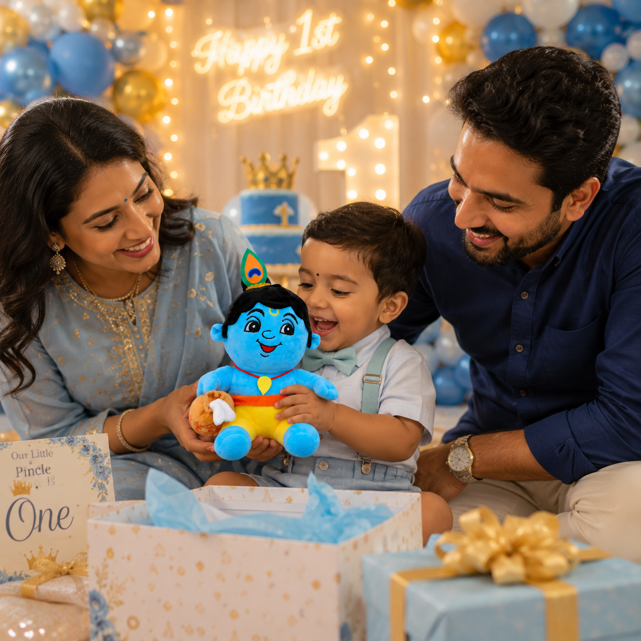 AVS Baby Krishna Plush Soft Toy With Music Cute Bal Krishna with Makhan Pot (25cm) - Image 9