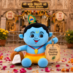 AVS Baby Krishna Plush Soft Toy With Music Cute Bal Krishna with Makhan Pot (25cm)