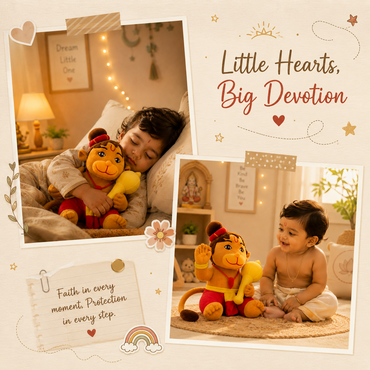 AVS Baby Hanuman Plush Soft Toy with mantra chanting – 25 cm Cute Bajrangbali with Gada - Image 5
