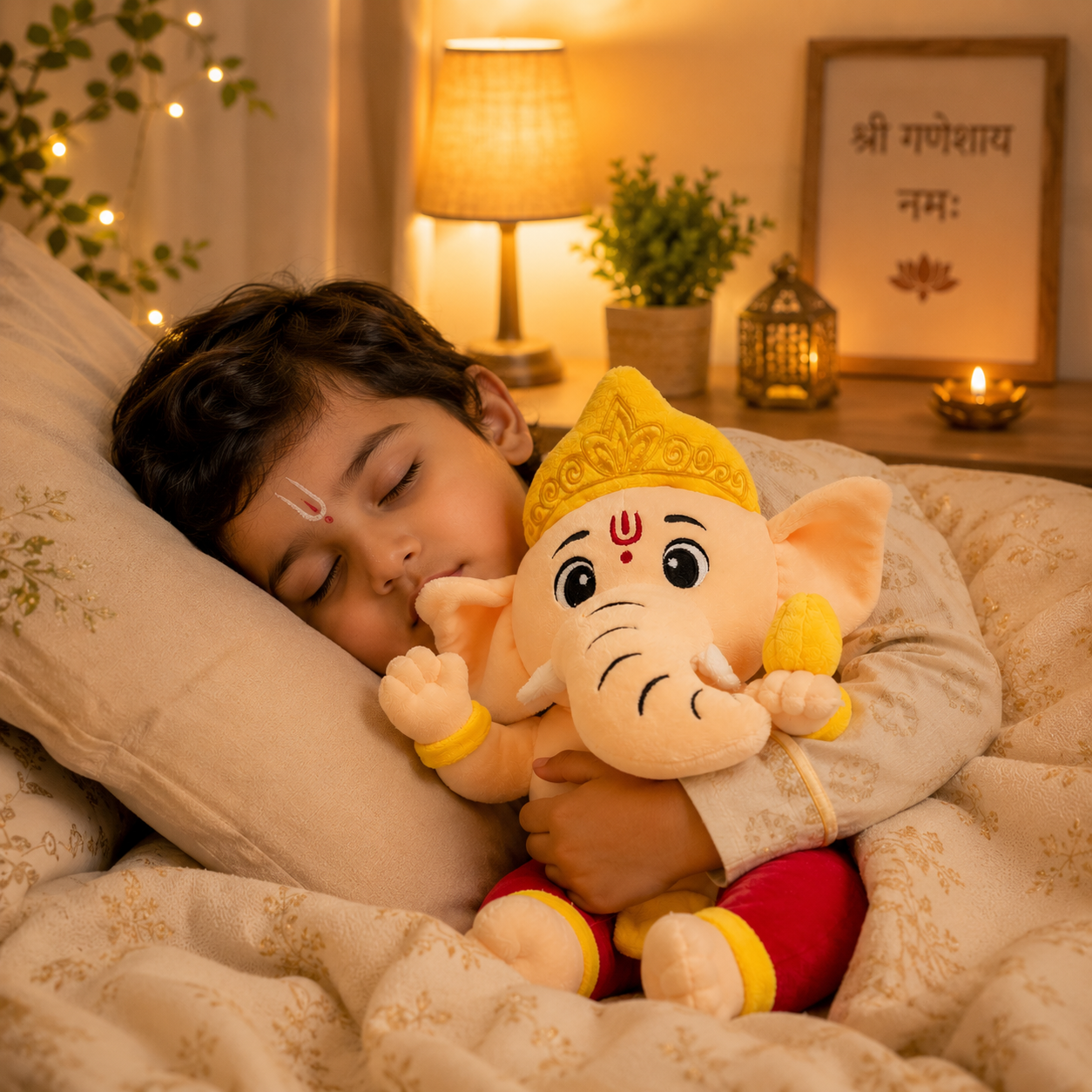 AVS Baby Ganesha Plush Soft Toy With Music Cute Ganpati with Modak (25cm) - Image 6