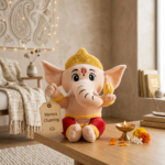 AVS Baby Ganesha Plush Soft Toy With Music Cute Ganpati with Modak (25cm)