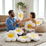 AVS 40cm Smiley Daisy Plush Floor Sunflower Shaped Pillow 7 Petal - Image 4