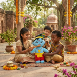 AVS Standing Baby Krishna Plush Soft Toy – 30 cm Cute Bal Krishna with Flute - Image 4