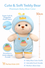 eddy Bear with Hoodie Plush Toy 30cm | Soft Stuffed Animal for Kids & Gifts - Image 5