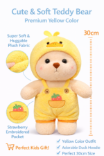 Cute Teddy Bear with Hoodie Plush Toy 30cm | Soft Stuffed plush for Kids & Gifts - Image 4