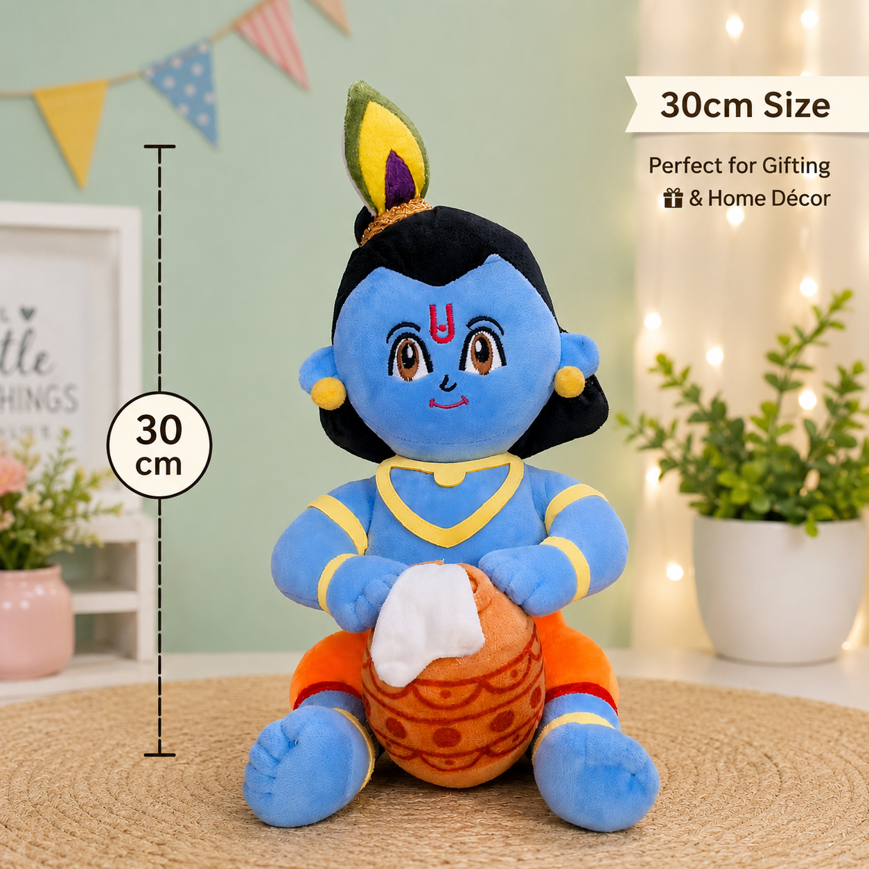 Adorable Baby Krishna Plush – Soft Kids Toy & Festival Gift (30cm) - Image 5