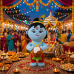 AVS Baby Krishna Soft Toy with Makhan Matki – Premium Plush Doll 30cm