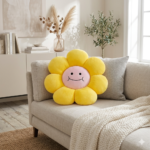 AVS 40cm Smiley Daisy Plush Floor Sunflower Shaped Pillow 7 Petal - Image 2