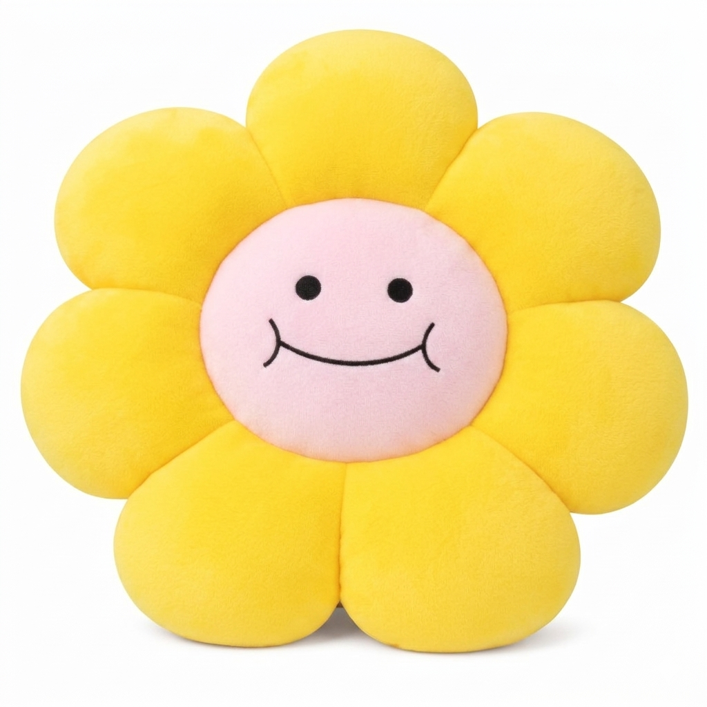 AVS 40cm Smiley Daisy Plush Floor Sunflower Shaped Pillow 7 Petal - Image 4