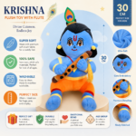 Krishna Ji Soft Plush Toy with Bansuri – Premium 35cm Stuffed Doll - Image 4