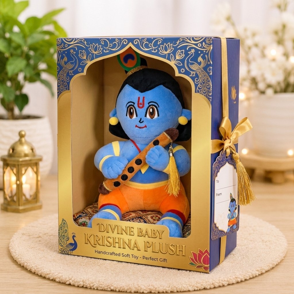 Krishna Ji Soft Plush Toy with Bansuri – Premium 35cm Stuffed Doll - Image 3