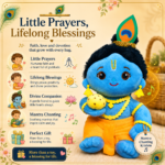 AVS Baby Laddu Gopal Krishna Plush Soft Toy With Music Mantra Cute Bal Krishna with Laddu (20cm) - Image 3